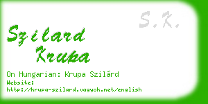 szilard krupa business card