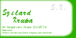 szilard krupa business card